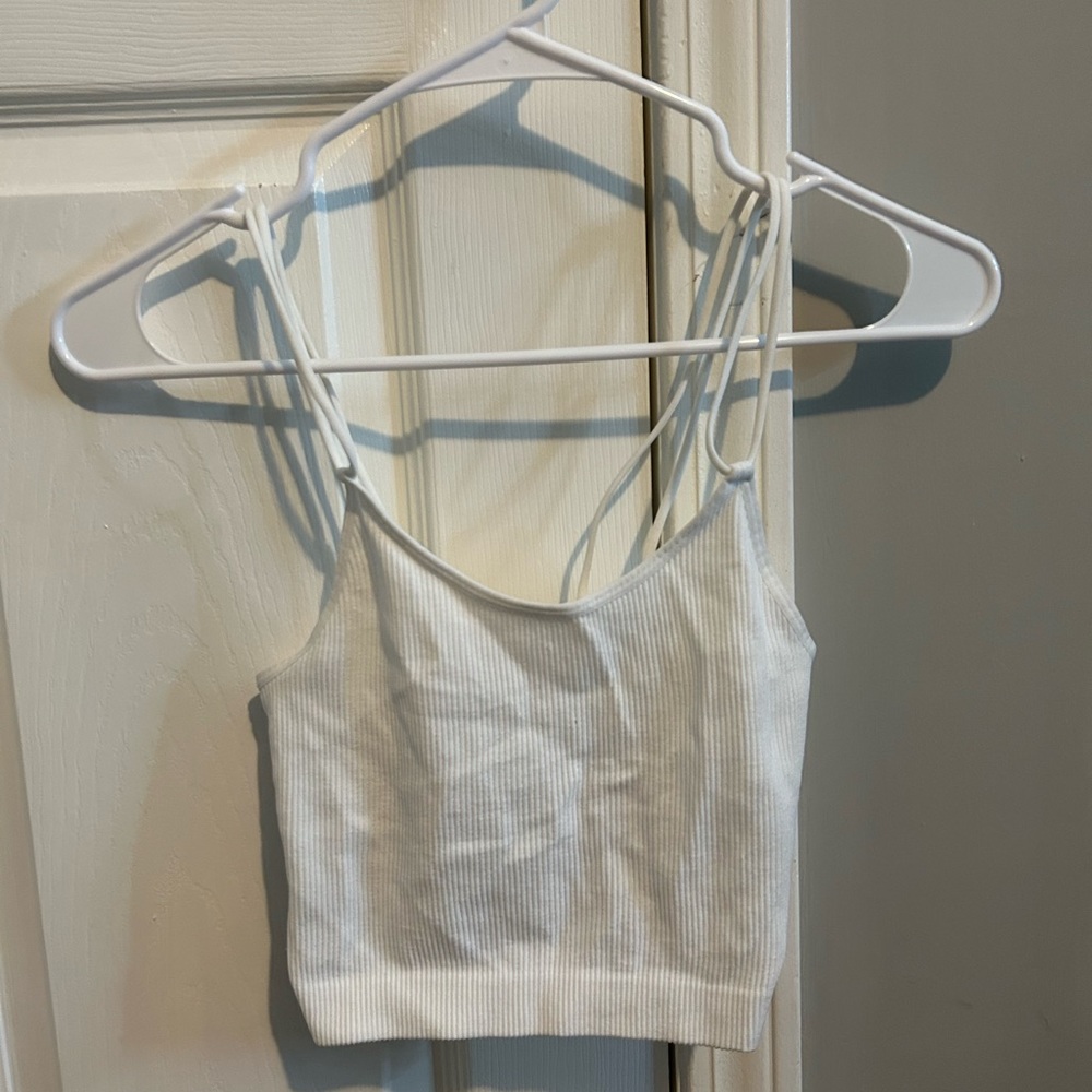 White double strapped tank top